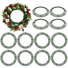 christmas wreaths and circle frames are arranged in the shape of an o - ring