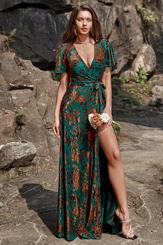 Zapakasa Women Burnout Velvet Dark Green Mother of Bride Dress V-neck Bridesmaid Dress Green Wedding Guest Dresses, Velvet Bridesmaid Dress, Dark Green Wedding, Prom Dress Burgundy, Velvet Bridesmaid, Velvet Bridesmaid Dresses, Floor Length Prom Dresses, Burnout Velvet, Sophisticated Dress