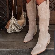 Dolce Vita Samare Taupe Tall Western Cowgirl Boots Womens Size 12 Brand New Without Box. No Tags Suede Synthetic Upper Block Heel Half Zip Closure Approx 3" Heel Stitching Detail Beige Cowboy Boots Dress, Whitle Long Cowgirl Boots, Western Bride Shoe, Cowgirl Boots In Sand, Cream Dolce Vita Boots, Cowgirl Cute Boots, Whote Wedding Cowgirl Boots, Country Wedding Bride Boots, Cream Knee High Cowboy Boots