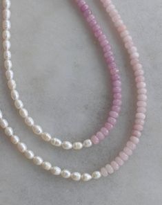 All things sweet & pearl! Choose from two gorgeous hues of pink and purple jade beads, split with real, freshwater pearls. Adjustable 15-17in. Finished off with 14K gold filled materials. Nickel and lead free. Handmade Pink Pearl Beaded Necklaces, Adjustable Pink Pearl Necklace With Charm, Pink Pearl Beaded Necklace With Pearl Charm, Adjustable Pink Pearl Chain Necklace, Dainty Pink Pearl Beaded Necklaces, Pink Pearl Drop Beaded Necklaces With Round Beads, Pink Pearl Chain Beaded Necklaces With Round Beads, Pink Single Strand Pearl Jewelry, Pink Pearl Single Strand Jewelry