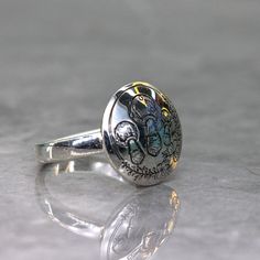 Boho Mushroom, Class Rings, Mushroom Ring, Mushroom Jewelry, Signet Ring, Textured Background, Jewelry Gift, Etsy Finds, Class Ring