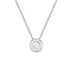 Take a look at this stunning round pendant necklace for fashionable teen girls. This gorgeous neckless features a round 8mm clear cubic zirconia stone at the center. Made entirely from a 925 sterling silver, this beautiful pendant comes with a built in 16" matching chain. A classic and delicate chain necklace that any girl would love to add to their collection. A gift box is included with your purchase for easy gifting. Age Group: Sparkling Gift For Preteens & Teen Girls; Safe for Sensitive Skin Cubic Zirconia Solitaire Necklace With Bezel Setting, Cubic Zirconia Round Necklace, Diamond White Solitaire Necklace In Cubic Zirconia, Diamond White Solitaire Necklace With Cubic Zirconia, Solitaire Cubic Zirconia Necklace In Diamond White, White Round Birthstone Necklace, Cubic Zirconia Necklace With Vvs Clarity And Round Stone, Cubic Zirconia Necklace With Round Stone, White Solitaire Necklace With Round Pendant