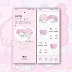 the hello kitty theme is displayed on an iphone's screen, and it appears to be pink