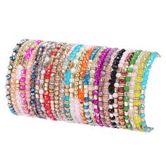 PRICES MAY VARY. Stackable Faceted Beaded Bracelet Set: Package includes 28pc different colorful delicate boho beaded multi layer versatile statement crystal bracelets ,chic and unique faceted beaded bracelet, brings positive attitude to your life. High Quality Material: The beads are made of acrylic and alloy, comfortable and gorgeous, do not irritate your skin. Faceted acrylic bead bracelets are conducive to make you charming. Stretch Bracelet: The length of beaded bracelet is about 6.5-8 inch Multicolor Stackable Beaded Bracelets For Party, Multicolor Beaded Bracelets With Letter Beads For Party, Trendy Multicolor Faceted Beads Friendship Bracelets, Multicolor Letter Beads Bracelets For Party, Trendy Multicolor Friendship Bracelets With Faceted Beads, Multicolor Stackable Crystal Bracelets, Boho Beaded Bracelets, Statement Bracelets, Best Gifts For Mom