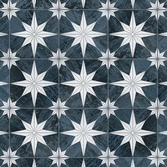 a black and white tile pattern with stars on the bottom, which is very similar to those