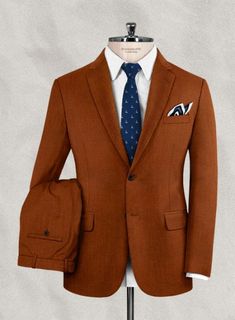 Italian Wool Cashmere Ginger Orange Suit Classic Suits In Suiting Fabric For Fall, Tailored Wool Suits For Fall, Tailored Wool Three-piece Suit With Suit Collar, Wool Suits For Office In Winter, Luxury Wool Three-piece Suit With Long Sleeves, Wool Three-piece Suit For Winter Formal, Winter Wool Three-piece Suit For Formal Occasions, Wool Three-piece Suit Single Breasted, Semi-formal Wool Suits For Fall