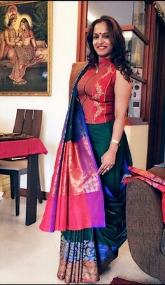 South Silk Saree Blouse Designs, Long Sari Blouse Design, Saree Long Blouse Designs Latest, Long Blouse Designs Saree Indian Fashion, Kurti Blouse Designs For Saree, Long Blouse Designs Latest, Long Saree Blouse Designs, Jacket Style Blouse, Saree Jacket Designs