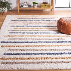 Safavieh CLC110A Calico Shag Ivory / Gold Image 1 Casual Family Rooms, Boys Room Rugs, Chic Pattern, Gold Rug, Striped Rug, Rugs Size, Nursery Design, Ivory Rug, Blue Ivory