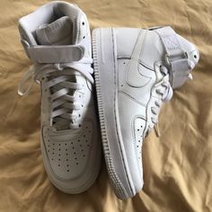 All White High Top Air Force 1s. Good Condition. Comes With Extra (White) Strings Never Used. Men Size 8 White Hightop Nike Air Force 1, Air Force 1 High Outfit Men, Casual Nike Air Force 1 High-top, Casual High-top Nike Air Force 1, Casual Nike Air Force 1 With Cushioned Footbed, Casual Nike Air Force 1 Mid-top, Nike Air Force 1 Mid-top Casual Shoes, White High-top Nike Air Force 1, White Mid-top Nike Air Force 1