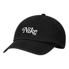 Nike Heritage 86 Washed Strapback Golf Hat 'Black' DH1637-010 Cool Nikes, Nike Hat, Limited Edition Sneakers, Golf Hat, Nike Accessories, Golf Hats, Black Denim Jeans, Nike Store, Sport Sneakers