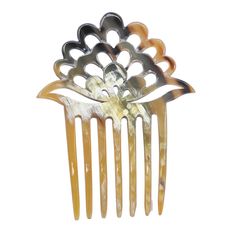 PRICES MAY VARY. Material: Buffalo horn, quantity : 1pc Very smooth hair fork hair stick, polished carefully, strong and durable, gentle with your hair. Length approximate: 11 cm (4.33") Width: 9.5 cm (3.74") 100% handmade The best way to appear beautifully with a neat, decent and wonderful hairstyle is wearing this well-made hair comb. It features several half flower petals on top and seven prongs. You will look so feminine, graceful and modest. It is lightweight so you can carry it from places Horn Hair, Side Comb, Cow Horns, Pin Hair, Horn Jewelry, Flower Carving, Hair Fork, Japanese Hairstyle, Comb Hair