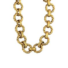 Gold Twist Link Chain Necklace Elegant Formal Necklace With Chain Strap, Elegant Chain Link Bracelet With Chain Strap, Elegant Yellow Gold Necklaces With Chain Strap, Elegant Jewelry With Rectangular Links Chain Strap, Elegant Cable Chain Link Necklace, Timeless Chunky Chain Link Necklace, Modern Link Necklace With Chain Strap, Formal Round Chunky Chain Necklace, Elegant Oval Link Metal Chain Necklace