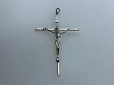 Vintage Pendant Sterling Silver 925 Crucifix Cross Used Vintage Pendant, Silver 925, 925 Sterling Silver, Ships, Sterling Silver, Pendant, Silver