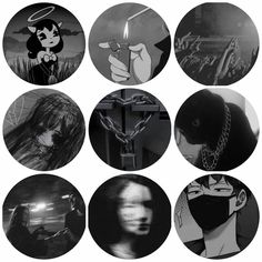 nine black and white images with different people in the middle one is holding a candle