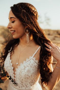 "A beautiful pair of long, boho inspired bridal earrings, made with handcrafted, textured 14k gold filled hoops, freshwater pearls, clear Swarovski crystals, high quality chains with soldered links for strength, and 14k gold filled studs with butterfly backs for security. The hoops pictured measure approximately 1.5\" and the total length of the earrings is 4.5\". These measurements can be customised, please message your requirements. I offer the earrings in the following finishes: *Gold fill/pl Mountains Desert, Bridal Bracelet Pearl, Superstition Mountains, Pearl Chain Necklace, Earrings Big, Bridal Earrings Pearl, Come Undone, Pearl Bridal, Arizona Wedding