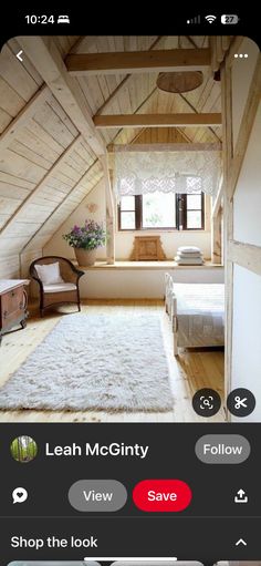 an image of a bedroom in the attic