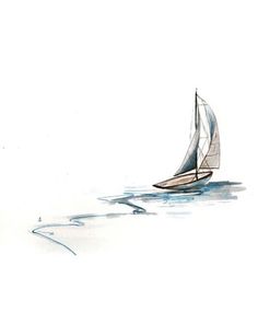 a drawing of a sailboat in the water