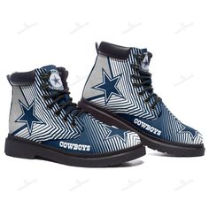 Dallas Cowboys Boots - Premium Shoes/ Premium Leather Boots - Gift For Sports Lovers 46 Casual Waterproof Boots With Cushioned Footbed For Streetwear, Casual Waterproof Boots With Cushioned Footbed, Sporty Leather Lace-up Boots, Casual Waterproof Boots With Laces For Streetwear, Low-top Streetwear Boots With Cushioned Footbed, Sports High-top Waterproof Boots With Cushioned Footbed, High-top Waterproof Sports Boots With Cushioned Footbed, Sporty Streetwear Boots With Cushioned Footbed, Sporty Cushioned Boots For Streetwear