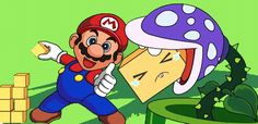 an animated video game with mario and luigi's mushroom