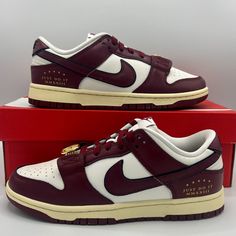 Nike Dunk Low SE “Sisterhood” Maroon/Sail/Black/Gold DV1160-101 Women’s Size 8.5 Maroon Shoes, Low Dunks, Nike High, Burgundy Shoes, Nike Shoes Jordans, Team Red, Hype Shoes, Aesthetic Shoes, Red Sneakers