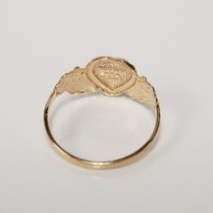 "Thanks for shopping our vintage estate store. We tend to sell well below wholesale and truly hope you enjoy all of our items. Many of the items are one of a kind, so please enjoy scrolling through the pictures and hopefully something will catch your eye. Brown spots are from camera or reflections. Estate 14k yellow gold monogram cursive capital W heart ring. Custom made ring for our shop. Ring size: 3 Setting: 7.5mm 1/4\" to 3/8\" Band width: 1.4mm Weight: 1.06 gram Marked 14k and it's sweet. O Antique Style Rings, Lapis Lazuli Ring, Gold Monogram, Brown Spots, Cute Rings, Antique Style, Heart Ring, Ring Size, Monogram