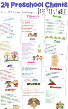 the 25 free printables for preschool and homeschooling are shown here