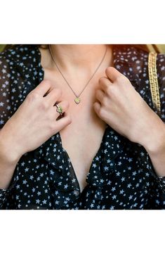 Heart-shaped peridot stones adorn the ring and necklace of this exquisite set that makes the perfect gift for friends, family and yourself. Set includes one ring and one necklace 18" length;  1/2" pendant diameter (necklace) Total peridot weight: 2.66ct. Sterling silver/peridot Imported Peridot Stone, Peridot Ring, One Ring, Free Jewelry, Ring Necklace, Necklace Set, Gifts For Friends, Jewelry Collection, Nordstrom