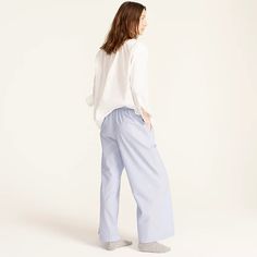 Cotton Wide-Leg Pajama Pant is the best-relaxed sleep pant featuring an elastic waistband. These pants will keep you comfortable and warm, anywhere. We are passionate about fabric and textile materials and have thus created the best, most comfortable yet practical line of pajamas. This loungewear is all you need to help relax at home. They are soft and easy to touch which projects versatility and effortless grace in every step you take. Made to make you feel good, each of our Original Pajamas is Trousers Sleepwear With Pockets For Loungewear, Sleepwear Trousers With Pockets For Loungewear, Comfortable Pants With Elastic Waistband For Pajama Party, Comfortable Elastic Waistband Pants For Pajama Party, Casual Sleepwear Straight Pants For Pajama Party, Long Pants Sleepwear With Elastic Waistband, Cotton Wide Leg Sleepwear For Relaxation, Wide Leg Cotton Sleepwear For Relaxation, Casual Relaxed Fit Sleep Pants