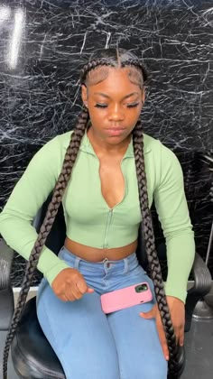 Hairstyles Two Braids, Cute Weave Hairstyles, Cornrows Braids For Black Women, Two Braid Hairstyles, Box Braids Hairstyles For Black Women, Cute Braided Hairstyles, Quick Braided Hairstyles, Protective Hairstyles Braids, Two Braids