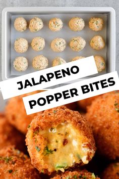 jalapeno popper bites in a box with the words jalapeno popper bites above them