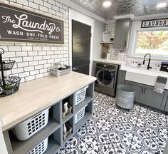 the laundry room is clean and ready for us to use in their new home,