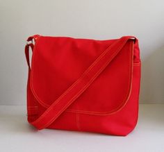 Sale - Red Cotton Twill Messenger Bag, tote, shoulder bag, school bag, travel bag, purse, overnight- Add 1 more get 10% off. $40.00, via Etsy. Shoulder Bag School, Luggage Organization, Lucky Colour, Bag School, Original Bags, Carry All Bag, Overnight Bag, Bag Travel, Everyday Bag