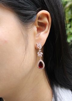 "Burgundy red wedding earrings Bridal earrings Dark red bridesmaid earrings Bridesmaids gifts Garnet red bridal jewelry set Bridesmaids set Earrings: AAA paved cubic zirconia and Burgundy drop pendants (color #16). Length: about 1.6 inches (40mm) in length. Necklace: 16-19 inches adjustable length, or other lengths you need. Please leave a note if you need different length. Bracelet: Matching burgundy and clear stone colors, 6.5 -7.5 inches with extender links. If you need different length, plea Elegant Red Dangle Jewelry, Formal Red Dangle Jewelry Sets, Elegant Red Bridal Earrings, Red Drop Bridal Earrings As Gift, Red Dangle Bridal Earrings, Red Drop Earrings For Bridal Gift, Red Wedding Jewelry With Matching Earrings, Wedding Jewelry With Matching Earrings In Red, Red Drop Bridal Earrings For Formal Occasions