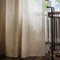 PRICES MAY VARY. Farmhouse Curtains - Adorn your windows with these pair. Its neutral solid color blends easily with any color schemes while cutout macrame edge adds an inspired rustic aesthetic that is trendy and versatile. Material & Specification - Made of cotton blend fabric, soft and breathable. 2 panels per package, 52"wide x 84”length (132 x 213 cm). Rod pocket design, fit curtain rods up to 3 inches in diameter. Privacy & Relax - Semi blackout design lets just the right amount of light i Farmhouse Curtains Living Room, Farmhouse Curtain Rods, Farmhouse Style Curtains, Cottage Curtains, Beige Curtains, Dining Room Curtains, Pocket Window, Drop Cloth Curtains, Farmhouse Curtains