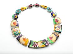 Connections Cloisonne Enamel Collar | Marianne Goodell - Artist/Jeweler Enameling Jewelry, Cloisonne Enamel Jewelry, Tiger Jewelry, Eclectic Jewelry, Boho Contemporary, Mystical Jewelry, Indie Jewelry, Art Jewelry Contemporary, International Jewelry