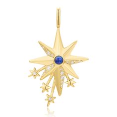 This double-sided statement charm is the perfect way to add a celestial moment to a simple chain necklace. The large star features a blue lapis lazuli gemstone centre and sparkling cubic zirconia on one side and iridescent mother of pearl on the other. Crafted from 14kt gold-plated sterling silver and packed with coloured nano gems and stunning corundum stones, elevate your look instantly with this head-turning design. • Material: 14kt gold plated on sterling silver with Nano gems, Corundum, Cub Thomas Sabo Bracelet, Simple Chain Necklace, Simple Chain, Blue Topaz Bracelet, Peridot Necklace, Lapis Lazuli Gemstone, Blue Lapis Lazuli, Mini Hoop Earrings, Onyx Bracelet