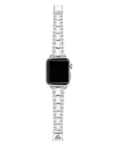 Lagos Sterling Silver Smart Caviar Apple Smartwatch Straps Silver Stainless Steel Apple Watch Band With Polished Finish, Silver Polished Stainless Steel Apple Watch Band, Silver Timeless Bracelet Strap Watch Bands, Timeless Silver Bracelet Strap Watch Band, Timeless Silver Watch Band With Bracelet Strap, Luxury Silver Watch Bands, Modern Silver Apple Watch Band For Formal Occasions, Formal Silver Apple Watch Band With Polished Finish, Silver Watch Bands With Palladium Hardware For Gift