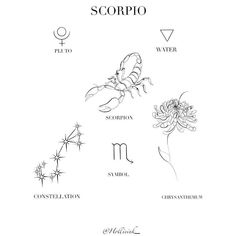 the zodiac signs are shown in black and white