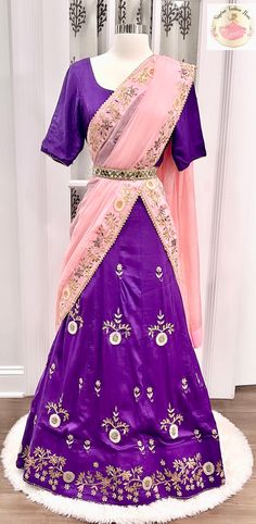 😍Beautiful Violet Silk Lehanga Choli with Gotta patti and handwork on blouse and Lehanga with baby Pink color chiffon Dupatta 😍 Price is $128 on Diwali Sale!! Handwork On Blouse, Baby Pink Color, Gotta Patti, Diwali Sale, Baby Pink Colour, Chiffon Dupatta, Ethnic Fashion, Diwali, Baby Pink