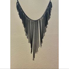 Baublebar From Bloomingdales Bib Statement Necklace Double Layer Of Black Beads, Each Layer Exact To The Other Lobster Clasp Adjustable Length New With Tag Still Attached, In Perfect Condition, No Flaws Double Fringe, Black Beads, Double Layer, Womens Jewelry Necklace, Lobster Clasp, Statement Necklace, Necklaces, Women Jewelry, Beads