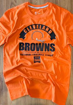 Nike Cleveland Browns Orange Historic Tri-Blend Short Sleeve Fashion T Shirt - 17321576 Sports Fan T-shirt With Screen Print And Crew Neck, Graphic Print Crew Neck Top For Fans, Retro Sports T-shirt With Graphic Print, Sporty Crew Neck T-shirt With Letter Print, Orange Short Sleeve T-shirt For Game Day, Sporty Crew Neck T-shirt With Graphic Print, Orange Cotton T-shirt For Game Day, Sports Season Crew Neck T-shirt With Logo, Fan Apparel Crew T-shirt With Screen Print