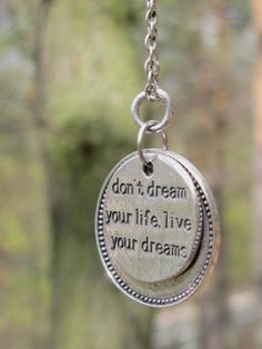 Dream Come True Quotes, Live Your Dreams, Ballet Beautiful, A Necklace, Stamped Jewelry, A Quote, Dream Come True, Metal Stamping, Sweet Dreams