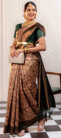 Multicolor color Saree in Art Silk fabric with Weaving, Zari work Party Wear Traditional, Reception Lehenga, Engagement Reception, Party Wear Saree, Zari Work, Wear Saree, Waist Chain, Color Art, Traditional Sarees