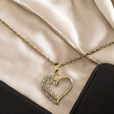 18K gold thick layered over High Quality Solid Stainless Steel. can be worn in water.  Our jewelry is made to last, anti-tarnish, higher durability than a regular gold-plated brass material, perfect for everyday wear. * Finish: 18K Gold * Golden sweet love heart * Featuring Adjustable Chain 16.5 inches to 18.5 inches. length: 18.5 inch marterial: 18K Gold  All items are nicely packaged ready to gift in elegant jewelry boxes The sample picture is for display only. It can be personalized with any Valentine's Day Gold-tone Chain Necklace, Elegant Gold-tone Charm Necklace For Valentine's Day, Valentine's Day Gold-plated Heart Necklace With Adjustable Chain, Valentine's Day Gold-tone Pendant Necklace, Gold-tone Heart Pendant Necklace For Valentine's Day, Sweet Love, Crystal Necklaces, Rhinestone Necklace, Jewelry Boxes