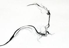 a black and white photo of a curved object in the air with water swirling around it