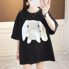 Kawaii Anime Tshirt PN3003 ●Size: M:Length 66 cm shoulder 54 cm bust 112cm sleeve 20.5 cm L: Length 68 cm shoulder 56 cm bust 116 cm sleeve 21 cm XL: Length 70 cm shoulder 58 cm bust 120 cm sleeve 21.5 cm XXL: Length 72 cm shoulder 60 cm bust 124 cm sleeve 22 cm ●Material:Polyester fiber +Cotton. (Please allow 1-3cm differs due to manual measurement.As different computers display colors differently,the color of the actual may vary slightly from the above images.Thanks for your understanding.) ●About Shipping: We attach great importance to the orders of each customer and parcel delivery. 1.Processing time: 2-3 business days. 2.Shipping time: 10-15 business days to US, please allow 3-4 weeks shipping to other country.(Shipping times can be affected by variable customs clearance times or publ Harajuku Style Cartoon Print Crew Neck T-shirt, Harajuku Style Crew Neck T-shirt With Cartoon Print, Kawaii Cotton Tops With Character Print, Black Cartoon Print Tops For Spring, Kawaii Black Top With Character Print, Kawaii T-shirt With Cartoon Print Crew Neck, Kawaii Black Crew Neck T-shirt, Black Kawaii Top With Character Print, Oversized Kawaii Tops With Graphic Print