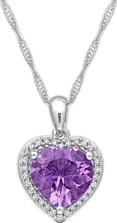 Fine Jewelry Heart-shaped Amethyst, Purple Heart Cut Jewelry For Valentine's Day, Heart Cut Purple Jewelry For Valentine's Day, Formal Amethyst Jewelry For Valentine's Day, Formal Purple Heart-shaped Jewelry, Purple Heart Cut Jewelry For Formal Occasions, Purple Heart Cut Jewelry For Formal Events, Purple Heart Jewelry For Formal Occasions, Purple Birthstone Jewelry For Valentine's Day