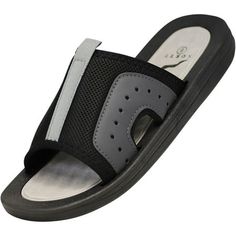 Norty Mens Slides Sandal Sport Open Toe Slip On, Perfect for the beach, shower, athletics or staying home and just lounging, A variety of colors, prints and styles to choose from, Find the perfect comfortable sandals for your feet, Made in China, #41862 Size: 12.  Color: Black.  Gender: male.  Age Group: adult. Black Open Toe Flip Flops For Outdoor Activities, Slip-resistant Black Sandals, Durable Summer Slide Sandals, Black Slide Sport Sandals For Outdoor Activities, Durable Open Toe Slides For Summer, Open Toe Black Slides For Outdoor Activities, Black Open Toe Slides For Outdoor Activities, Summer Open Toe Slides, Durable Open Toe Slides For Beach