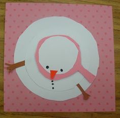 a paper plate with a snowman on it