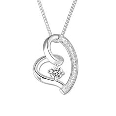 On Valentines Day, there is nothing more meaningful than a heart pendant with a birthstone. It is a truly great gift to express your love to your dearest one. The necklace is made of .925 sterling silver with a gem on the middle which can be personalized with a birthstone of your choosing. The Love In Your Heart Personalized Pendant Necklace arrives with a velvet jeweler's pouch and presentation box, perfect for safekeeping or gift giving. Celebrate the eternal nature of true love with this excl Classic Heart-shaped Birthstone Necklace, Heart-shaped Cubic Zirconia Birthstone Necklace, Heart-shaped Birthstone Necklace In Cubic Zirconia, Heart Cut Birthstone Necklace For Anniversary, Classic Heart Pendant Necklace With Birthstone, Sterling Silver Heart Birthstone Necklace, Anniversary Heart Pendant Necklace With Gemstone, Cubic Zirconia Heart Cut Birthstone Necklaces, Heart Cut Birthstone Necklace In Cubic Zirconia